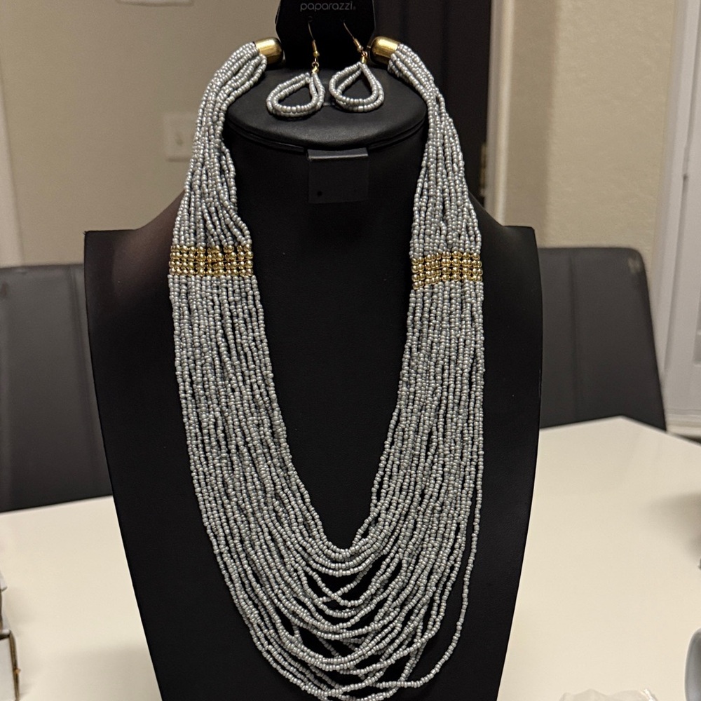 Paparazzi Silver and Gold Multi-Strand Necklace Set